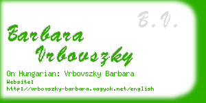 barbara vrbovszky business card